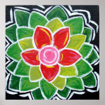 Série de fleur : Rouge et roses indien Posters