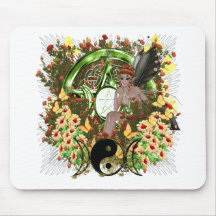 Série païenne 6 de lune de triple de pentagramme d tapis de souris