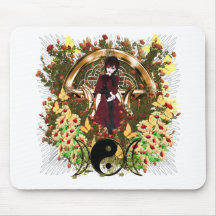 Série triple 1 de lune de pentagramme tapis de souris