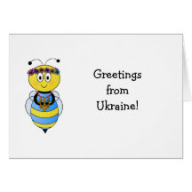 Série ukrainienne d'abeille carte de vœux