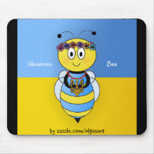 Série ukrainienne d'abeille tapis de souris