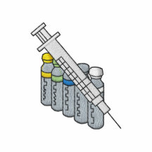 Seringue avec la médecine sweatshirt à broderie