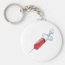 Seringue sanglante porte-clés