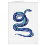 Serpent bleu enroulé cartes de vœux