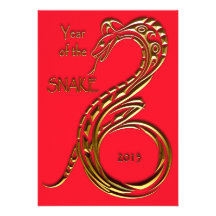 Serpent chinois de nouvelle année invitations personnalisées