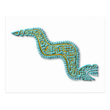 Serpent-turquoise et or maya carte postale