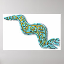 Serpent-turquoise et or maya posters