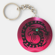 SERPENTEZ LE DRAGON, noir, aigue-marine bleue, rub Porte-clef
