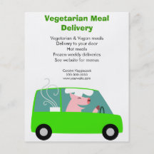 Service de distribution végétarien de repas prospectus en couleur