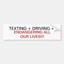 Service de mini-messages + Entraînement = danger Adhésifs Pour Voiture