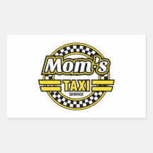 Service du taxi de la maman stickers en rectangle