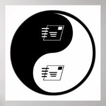 Service postal de Yin Yang Affiche