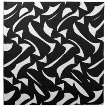 Serviette blanche noire abstraite