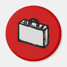 Serviette de bureau ou valise de voyage. Croquis.  Magnets