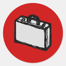 Serviette de bureau ou valise de voyage. Croquis s Adhésif Rond