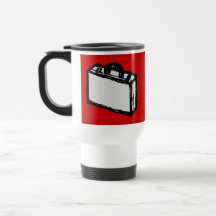 Serviette de bureau ou valise de voyage. Croquis.  Mugs À Café