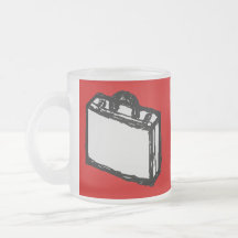 Serviette de bureau ou valise de voyage. Croquis.  Tasse À Café