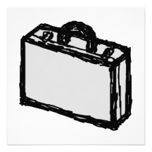 Serviette de bureau ou valise de voyageurs. Croqui Bristols