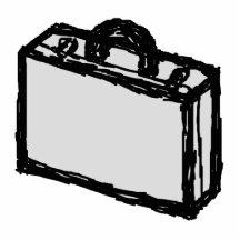 Serviette de bureau ou valise de voyageurs. Croqui Découpages En Acrylique