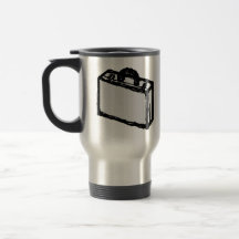 Serviette de bureau ou valise de voyageurs. Croqui Tasses À Café
