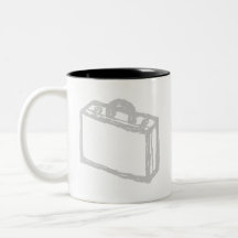 Serviette de bureau ou valise de voyageurs. Croqui Tasse À Café