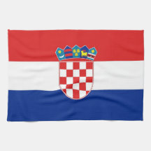 Serviette de cuisine avec le drapeau de la Croatie Serviette Éponge