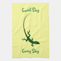 Serviette de cuisine de jour de la terre de lézard serviettes éponge