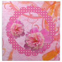 Serviette de pivoines