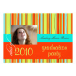 Serviette de plage/orange/chaux fluorescentes cartons d'invitation