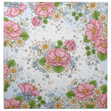 Serviette de rose de thé réglée (bleu)