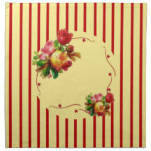 Serviette rose de rayure