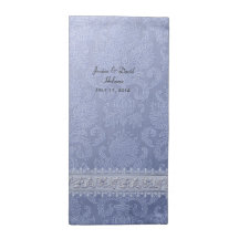 Serviettes bleu-clair de mariage de damassé