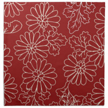 Serviettes de dîner élégantes florales rouges et c