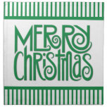 Serviettes de tissu de vert de Joyeux Noël