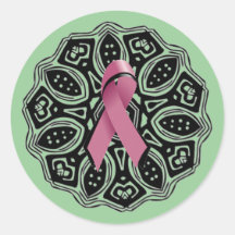 S'est levé/autocollant rose de ruban