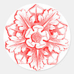 S'est levé l'autocollant rouge de Flourish de cath