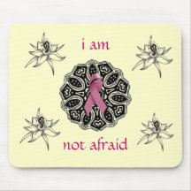 S'est levé/ruban rose/Mousepad non effrayé Tapis De Souris