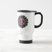 S'est levée/tasse rose de ruban