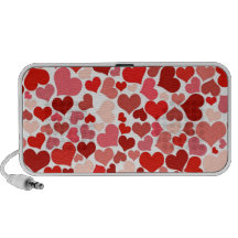 Shades of Pink and Red Hearts Background Travel Speaker