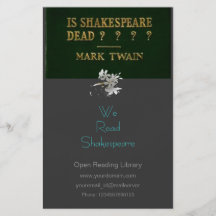 Shakespeare est-il mort ? prospectus avec motif