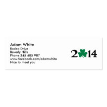 shamrock 2014 modèle de carte de visite