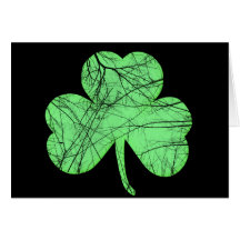 Shamrock affligé par cru carte de vœux