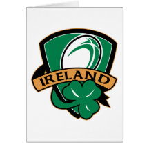 shamrock de bouclier de l'Irlande de boule de rugb Cartes De Vœux