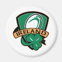 shamrock de bouclier de l'Irlande de boule de rugb Aimant Pour Réfrigérateur