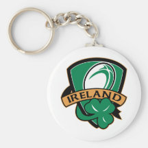 shamrock de bouclier de l'Irlande de boule de rugb Porte-clef