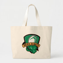 shamrock de bouclier de l'Irlande de boule de rugb Sac En Toile