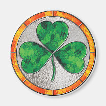 Shamrock en verre aimant