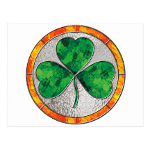 Shamrock en verre carte postale