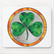 Shamrock en verre tapis de souris
