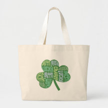 Shamrock irlandais chanceux vert de charme sacs de toile